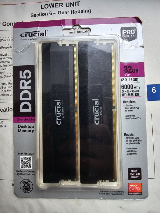 Pamięć RAM Crucial 32GB 2x 16GB 6000 MT/s CL36