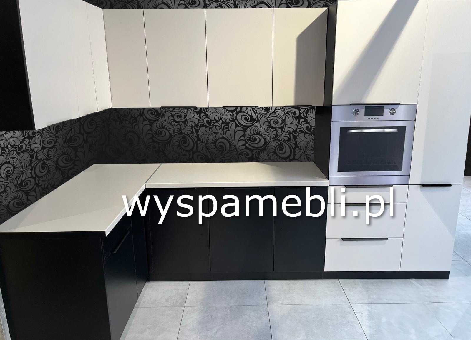 NOWA kuchnia 280+60 każdy wymiar kaszmir czarny meble kuchenne wyspa