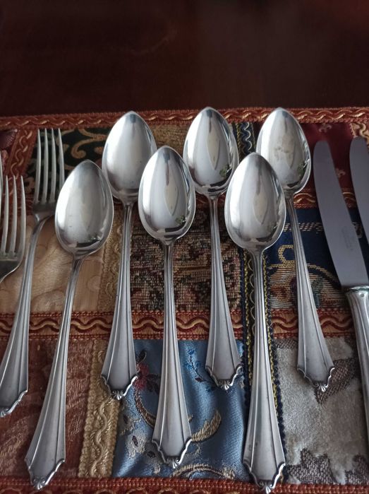 Sztućce srebrne Pr800 Piotr Łątkowski Warszawa super stan 6 osób 1400g