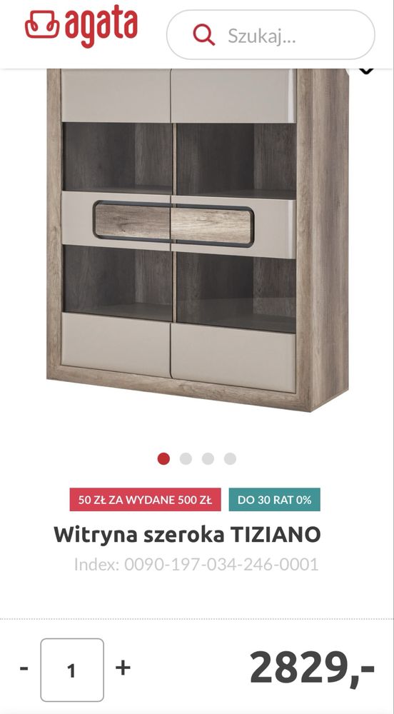 Witryna Tiziano , agata meble stan idealny