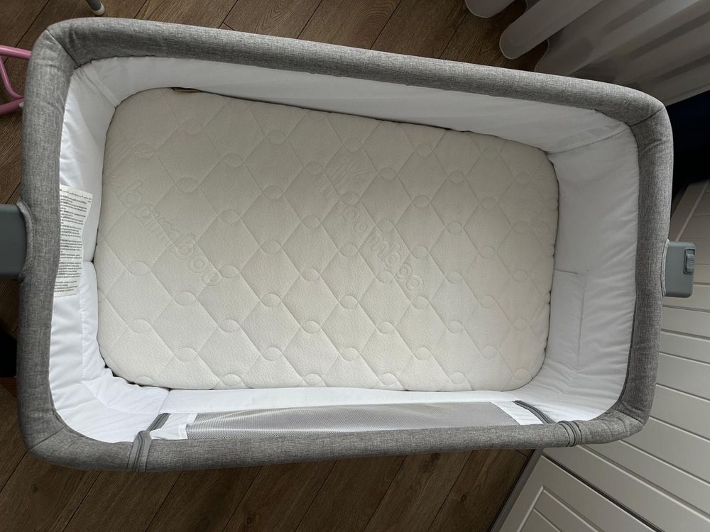 Łóżeczko dostawne kinderkraft neste up grey light melange + materacyk