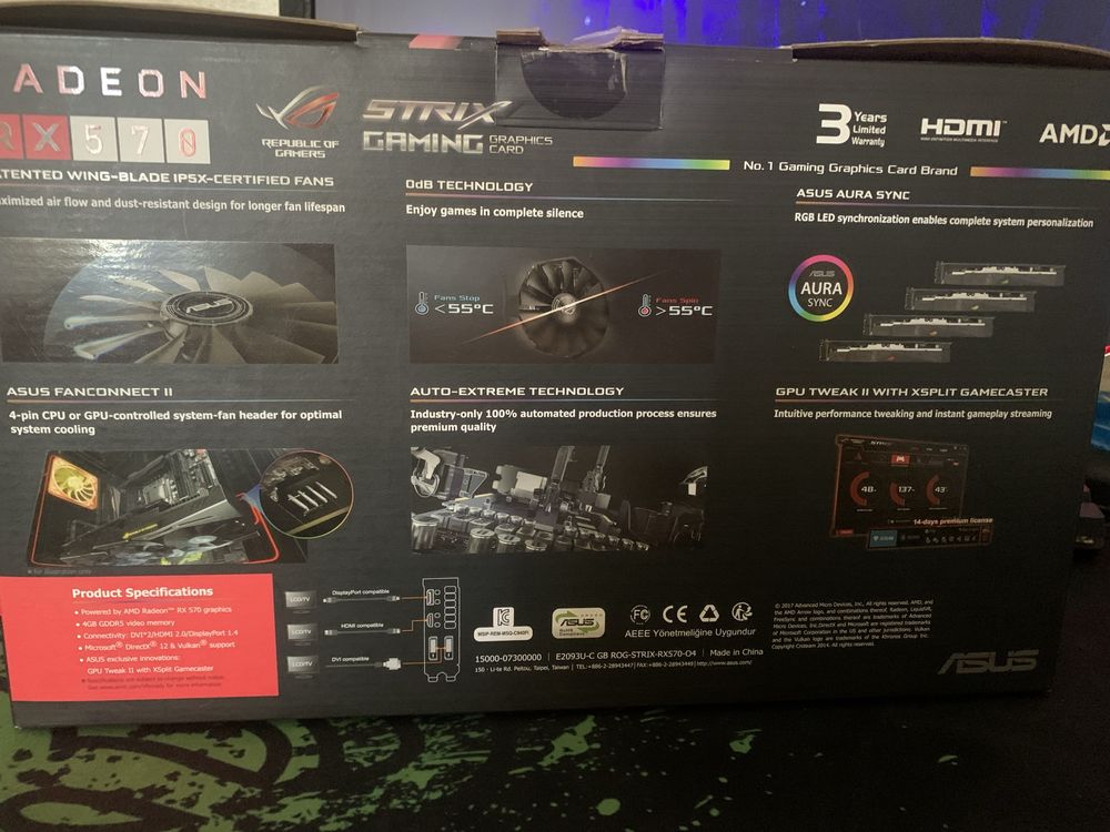Видеокарта rx570 STRIX