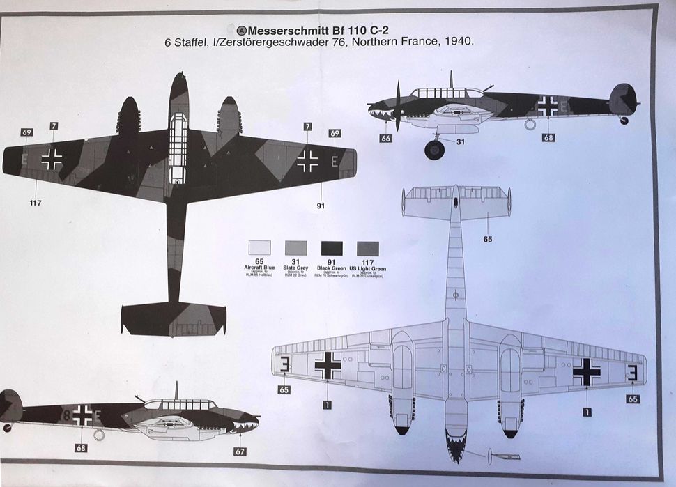 Airfix 1/72 Messerschmitt Bf110C-2/C-4