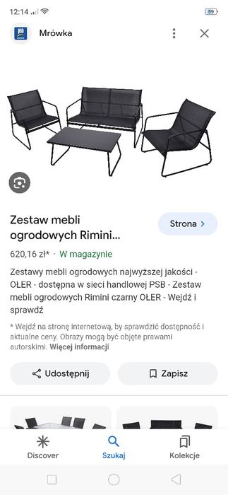 Komplet tarasowy okazja