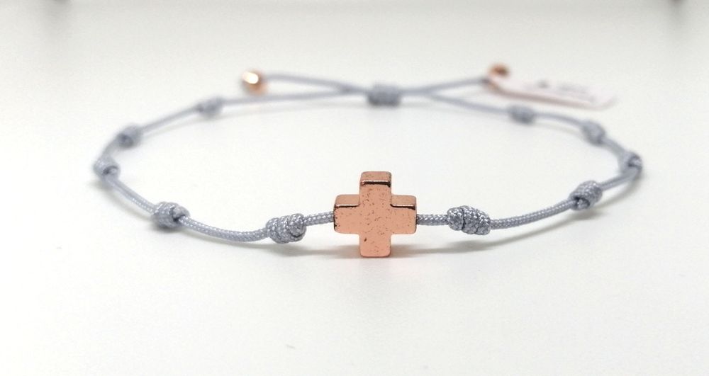 Różaniec sznurkowy różowe złoto