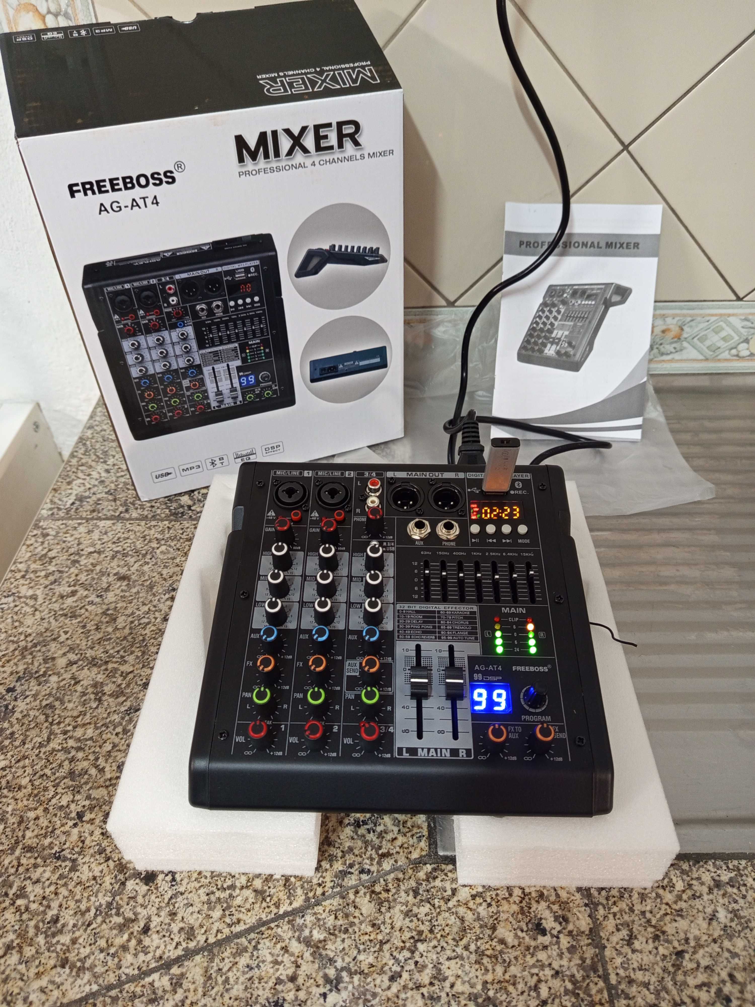 Mesa de Áudio 99 DSP USB Bluetooth Nova