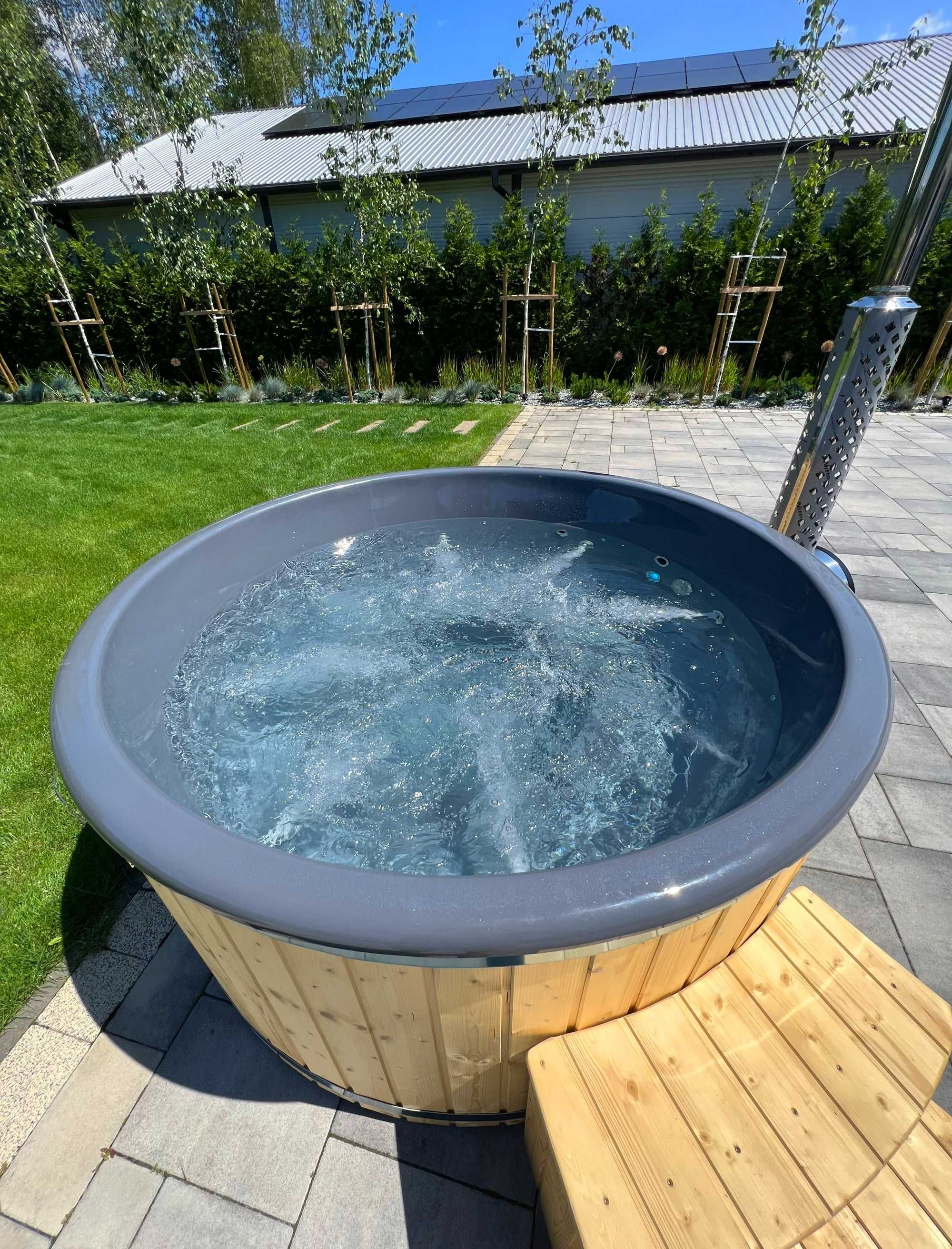 Jacuzzi ogrodowe z piecem Balia Wanna z hydromasażem  hot tub piec LED