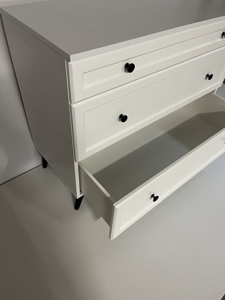 Komoda Fronty Mdf Lakierowane Bialy Mat System Szuflat GTV z Domykiem