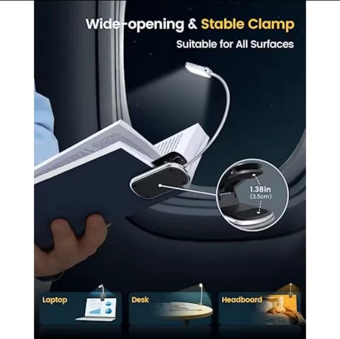 Лампа для читання / Лампа з кліпсою / Лампа з акумулятором