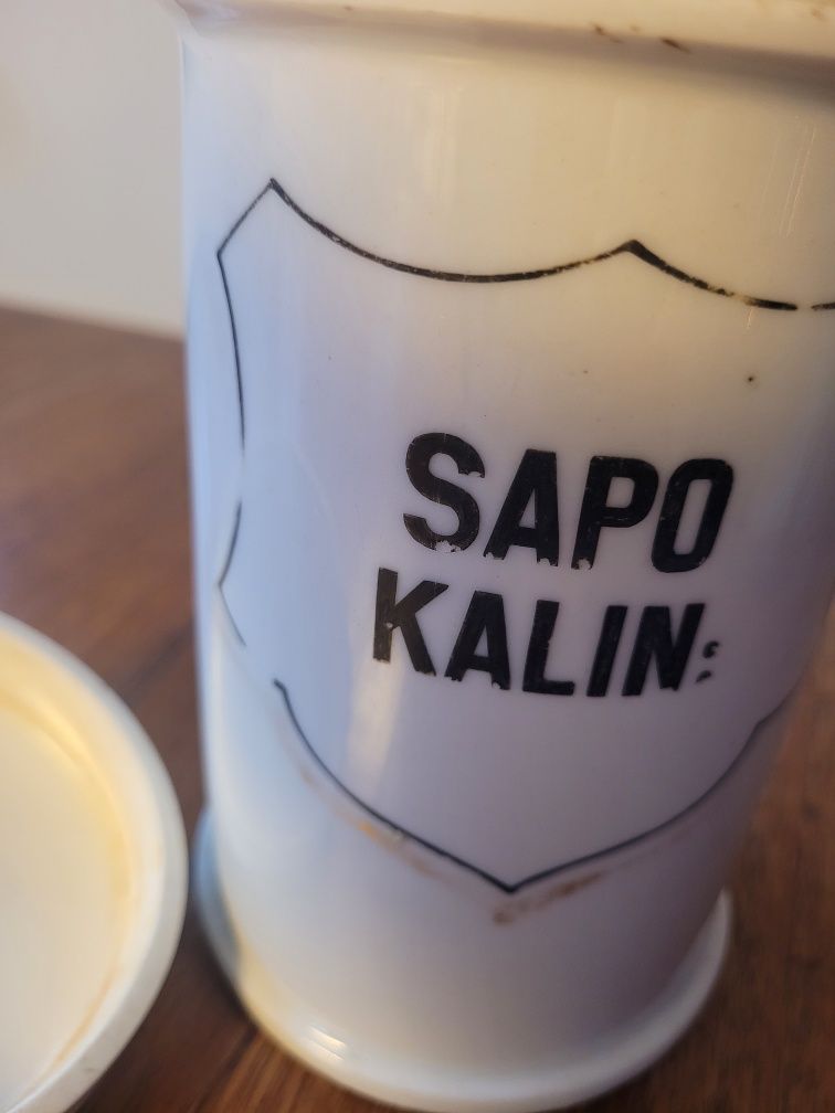 Pojemnik apteczny XIX / XX w. Sapo kalin. (mydło potasowe) stan bdb