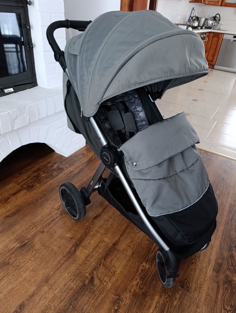 Wózek spacerowy spacerówka baby design wave szary śpiworek 22 kg