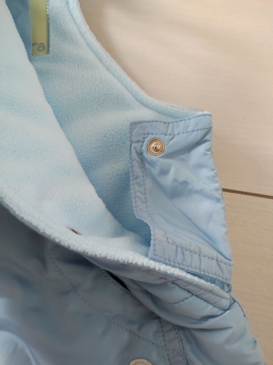 Zara błękitne spodnie zimowe ocieplane polarem rozmiar 58-69 cm