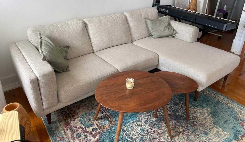 Sofá Chaise-longue à Direita — Gato Preto “Beige Bloom”