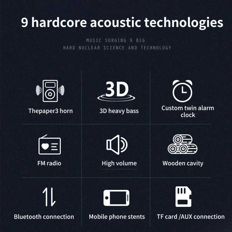 Bluetooth колонка, FM/AUX/TF/USB