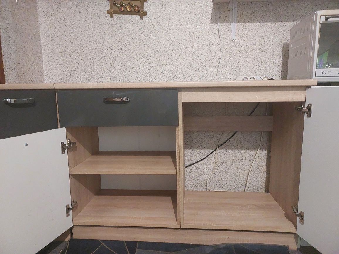 Готова кухня  2.2м  графіт/дуб