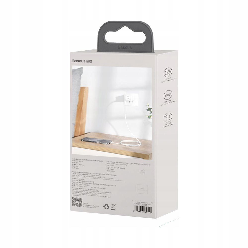 2X Baseus Kabel Usb-C Lightning 1,5M Do Iphone 20W