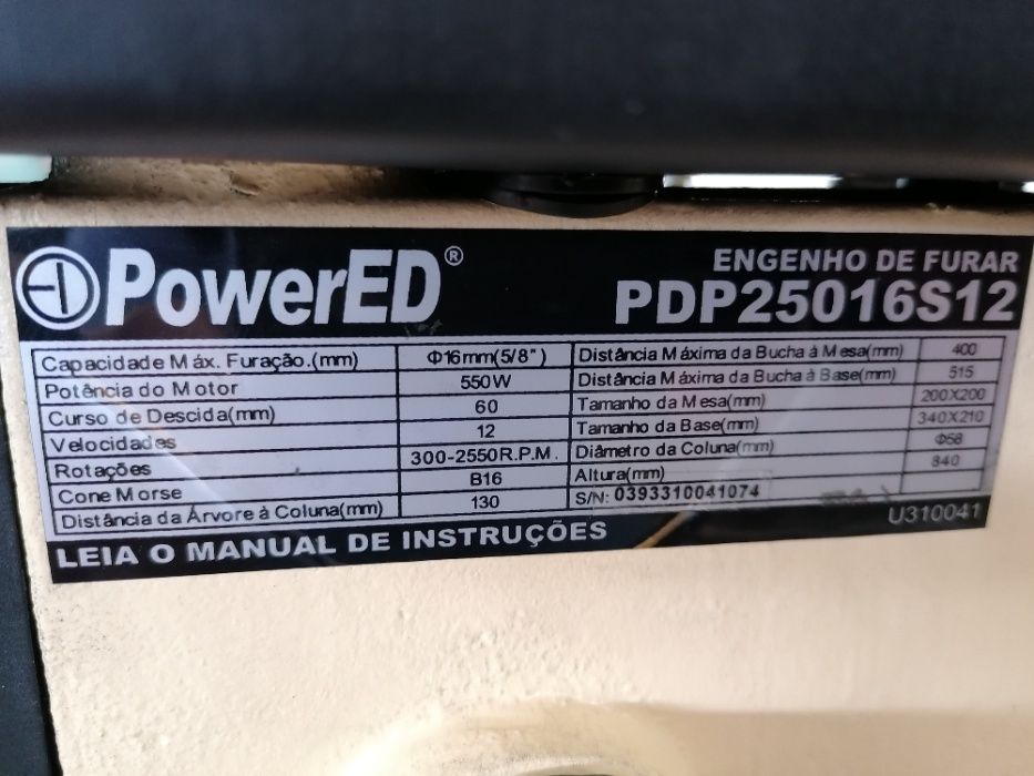 Engenho de furar PDP25016S12/230V - novo