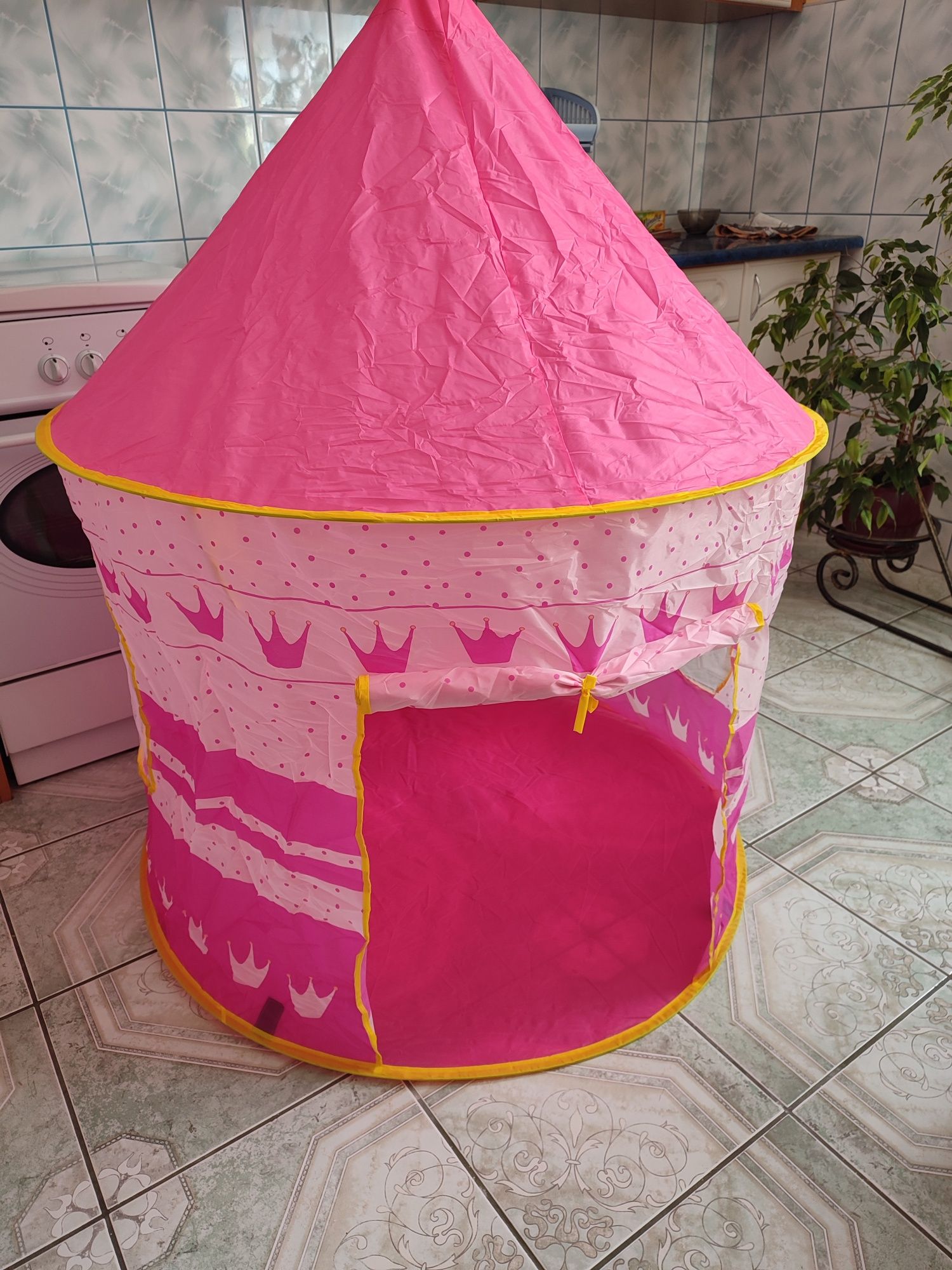 Nowy różowy zamek namiot dla dziecka