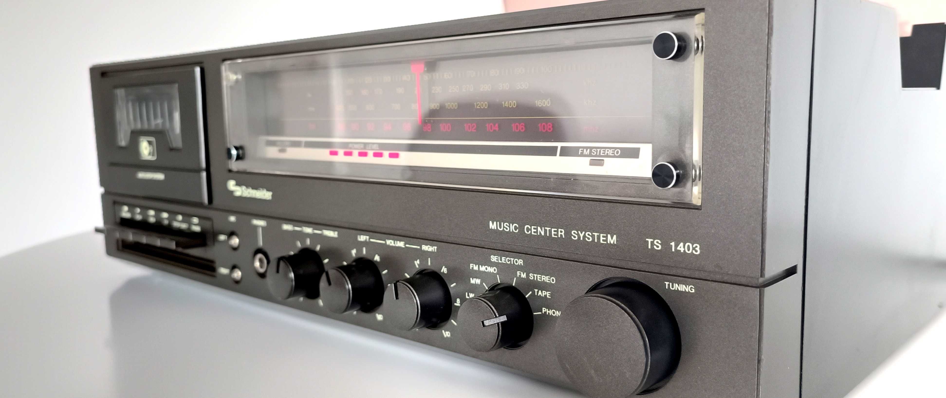 Schneider TS 1403 Gramofon Vintage Stacja Stereo Combo +kolumny Fisher