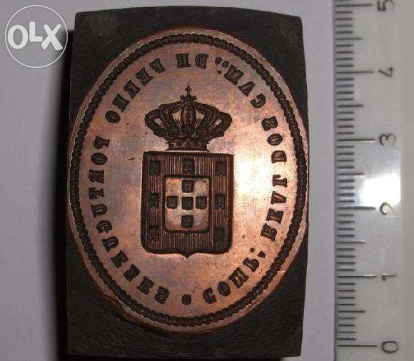 Carimbo de selo branco da C.ª Real dos Caminhos de Ferro Portugues
