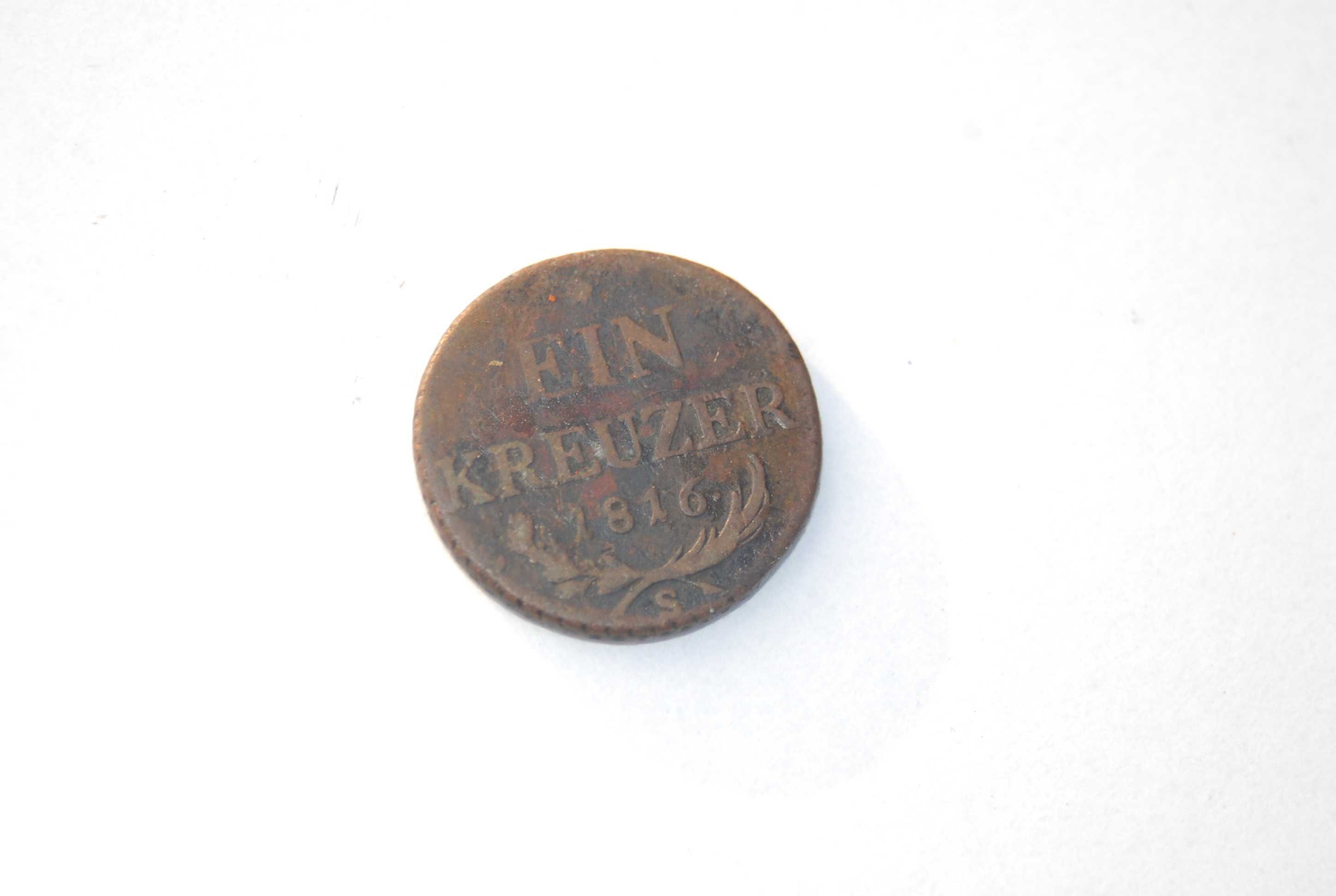 Stara moneta 1 Ein krajcar Austria 1816 unikat antyk kolekcjonerski