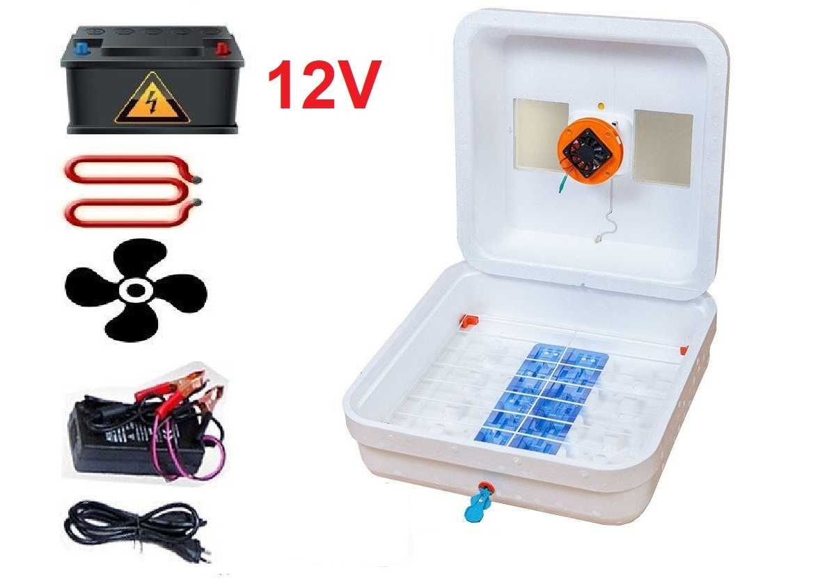 Инкубатор Рябушка Турбо 70 яиц с питанием 12 В механика| Інкубатор