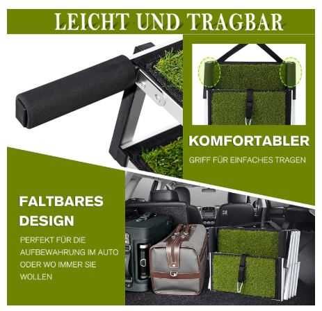 Składane Schody Rampka Dla Psów 71 cm z Sztuczną Trawą Snagle Paw