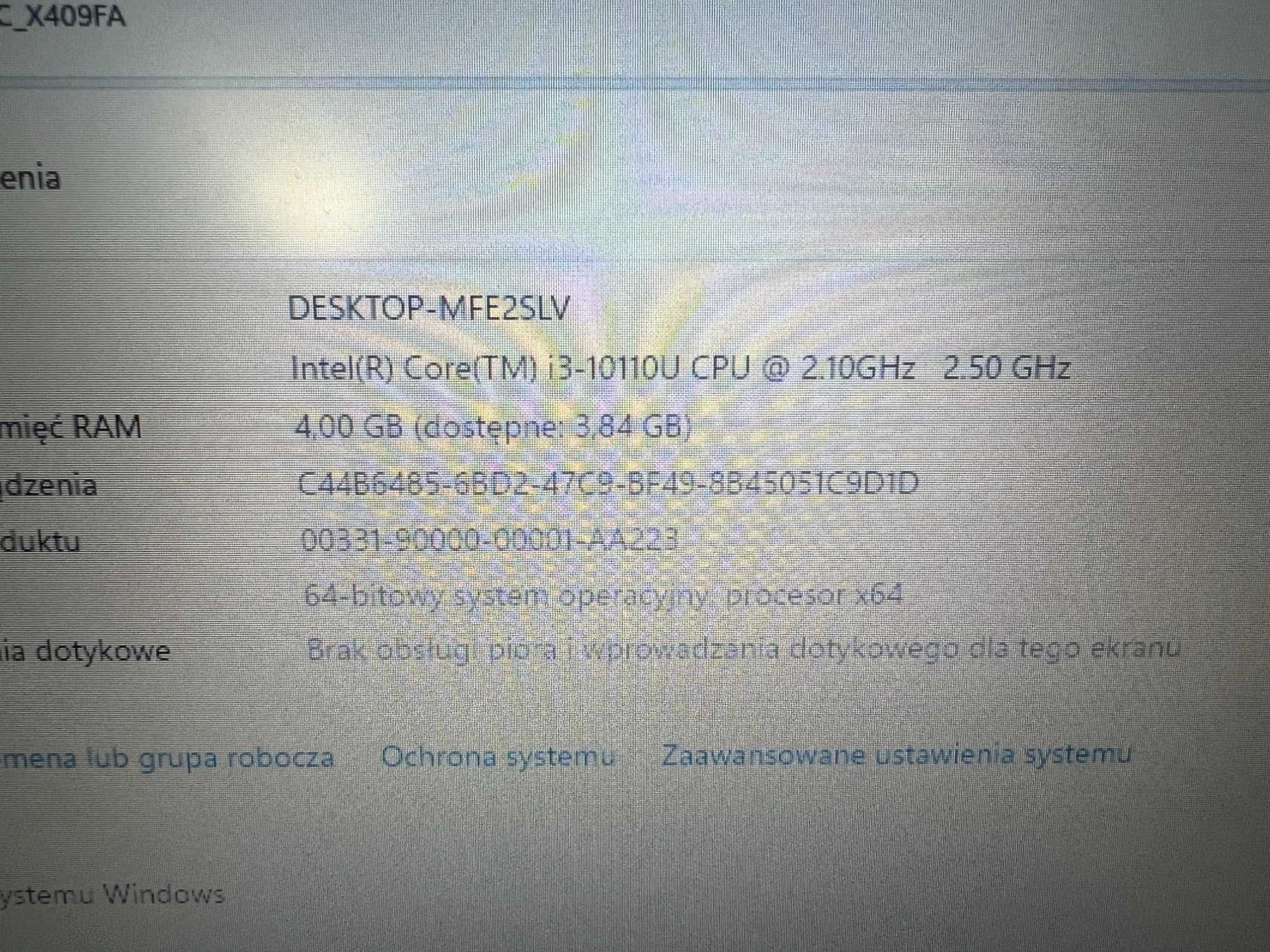 Laptop ASUS X409F i3-10110U ram 4GB/SSD 256GB Windows 11