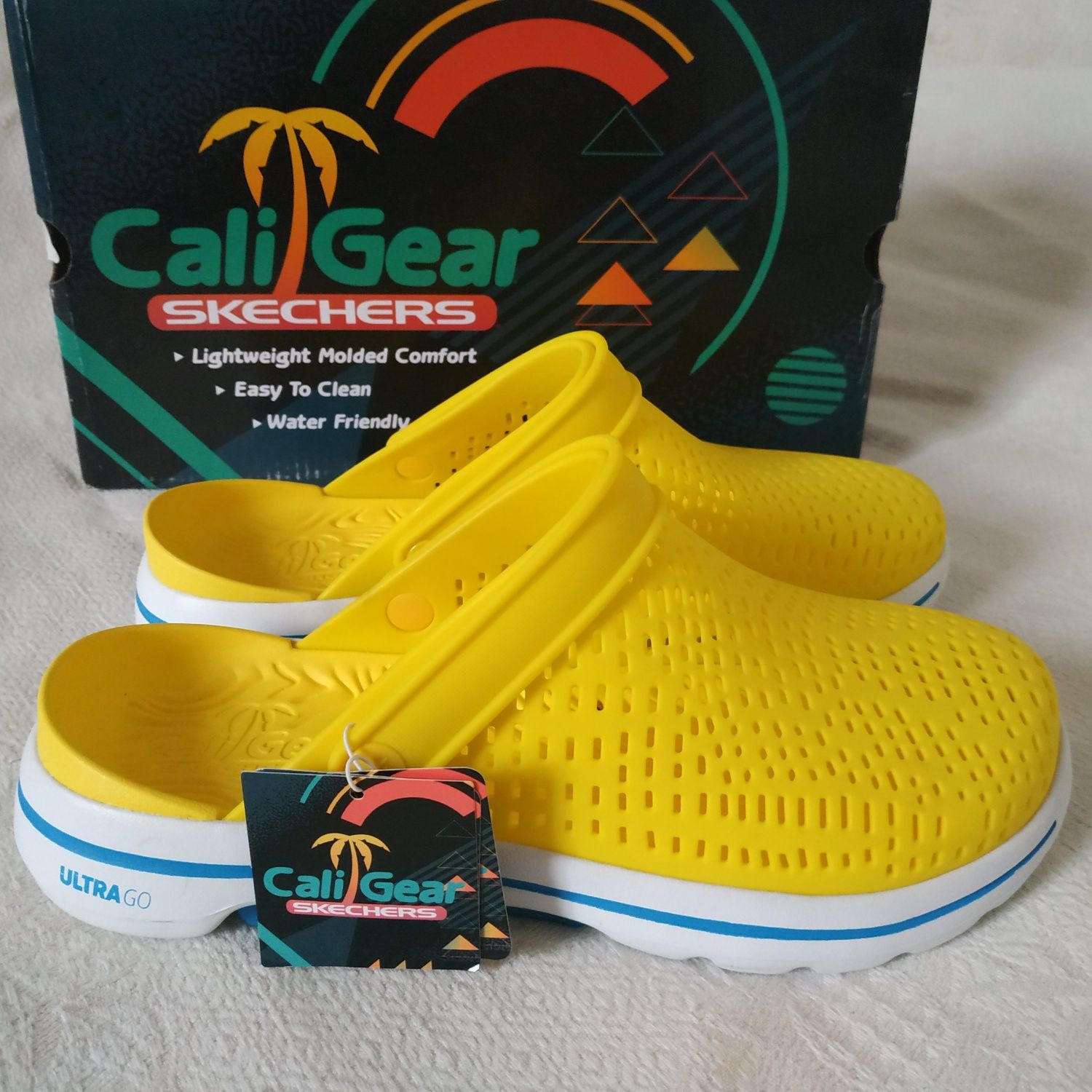 Skechers Cali Gear Ultra Go шлепанцы-сабо р.39 26см яркие стильные new