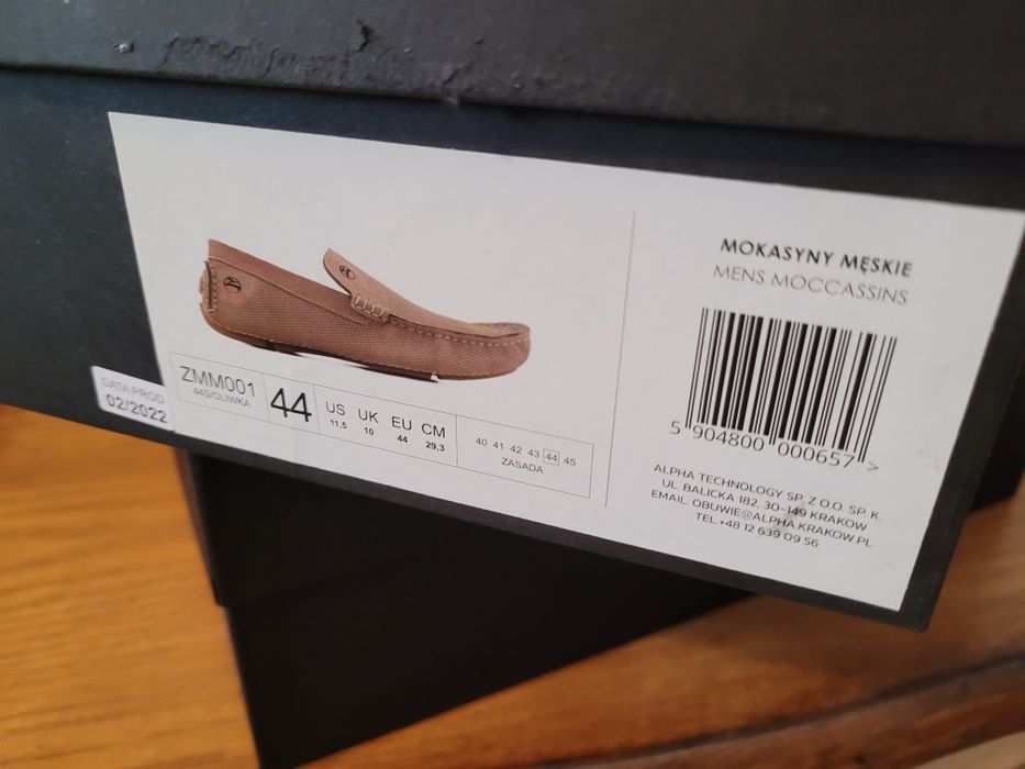 Męskie mokasyny Zasada r 44