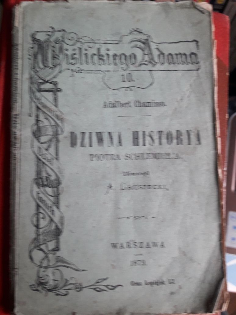 Strona historia Piotra schlemihla Warszawa 1879 Albrecht Chamisso