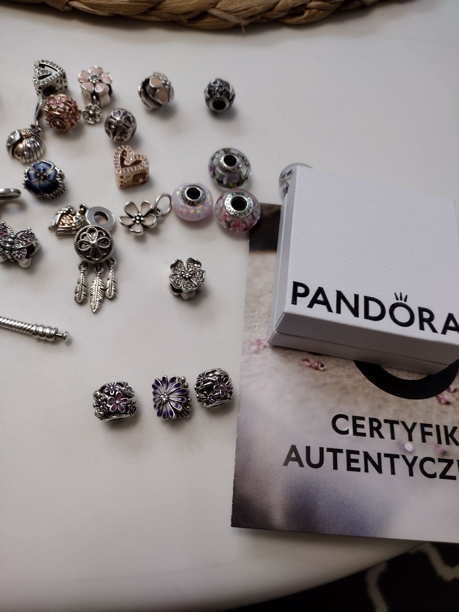 Oryginalny Charms Pandora Fioletowa Stokrotka