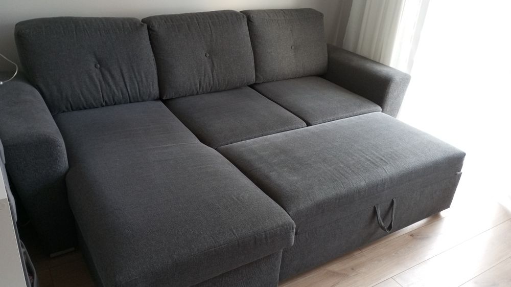 JYSK Kanapa rozkładana z szezlongiem VEJLBY, sofa