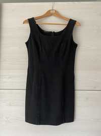 Jeansowa sukienka czarna krótka mini na szelkach S/M