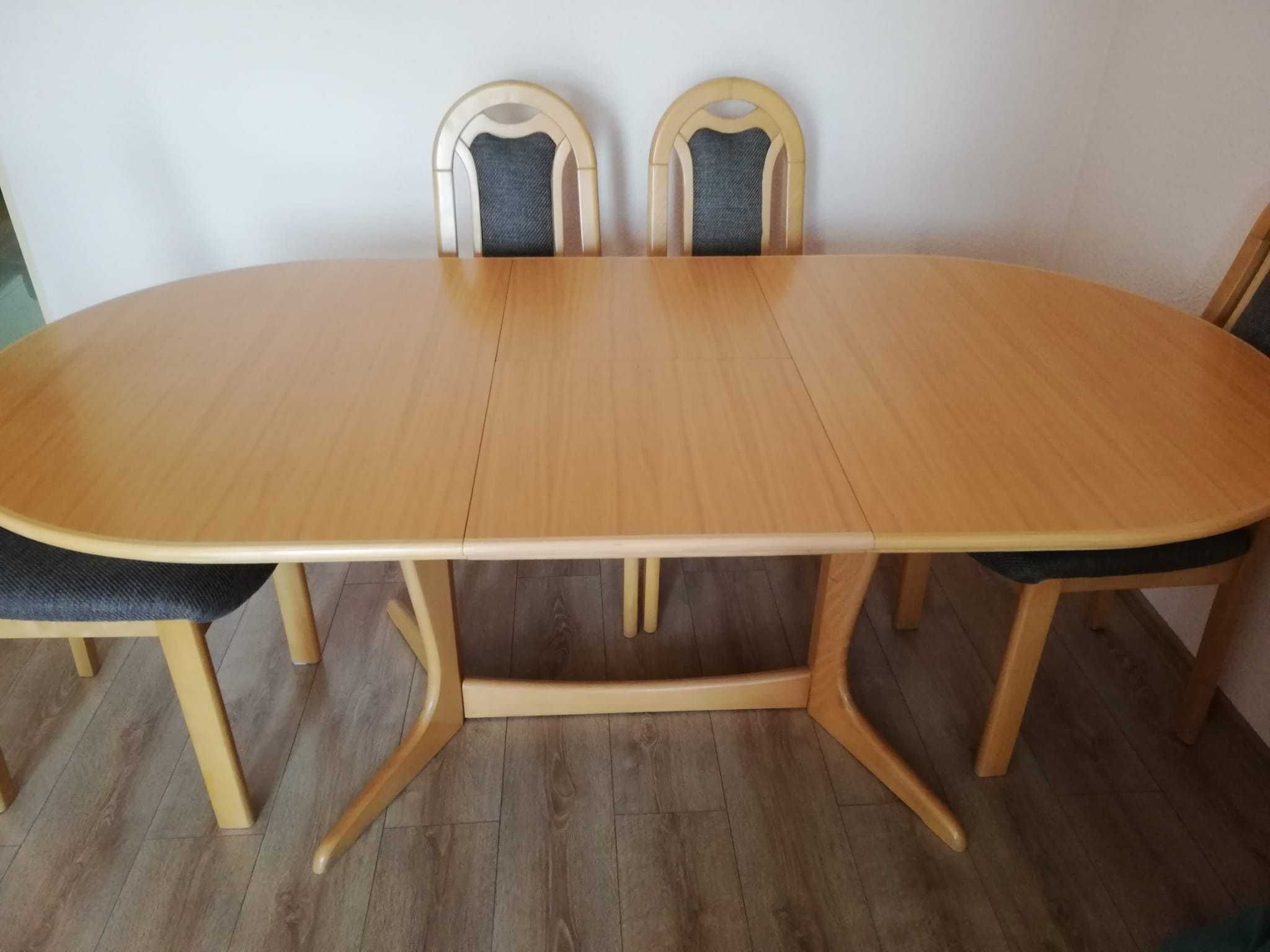 Stół rozkładany + 6 krzeseł