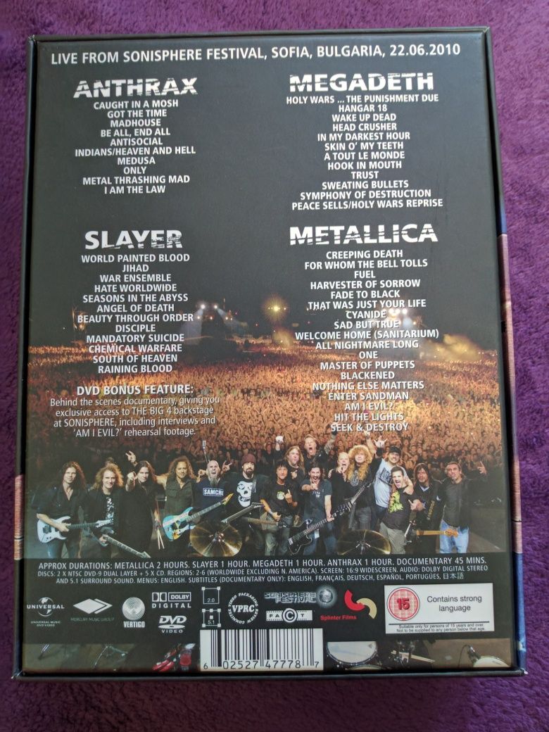 The Big Four Live from Sofia, Bulgaria Sonisphere box kolekcjonerski