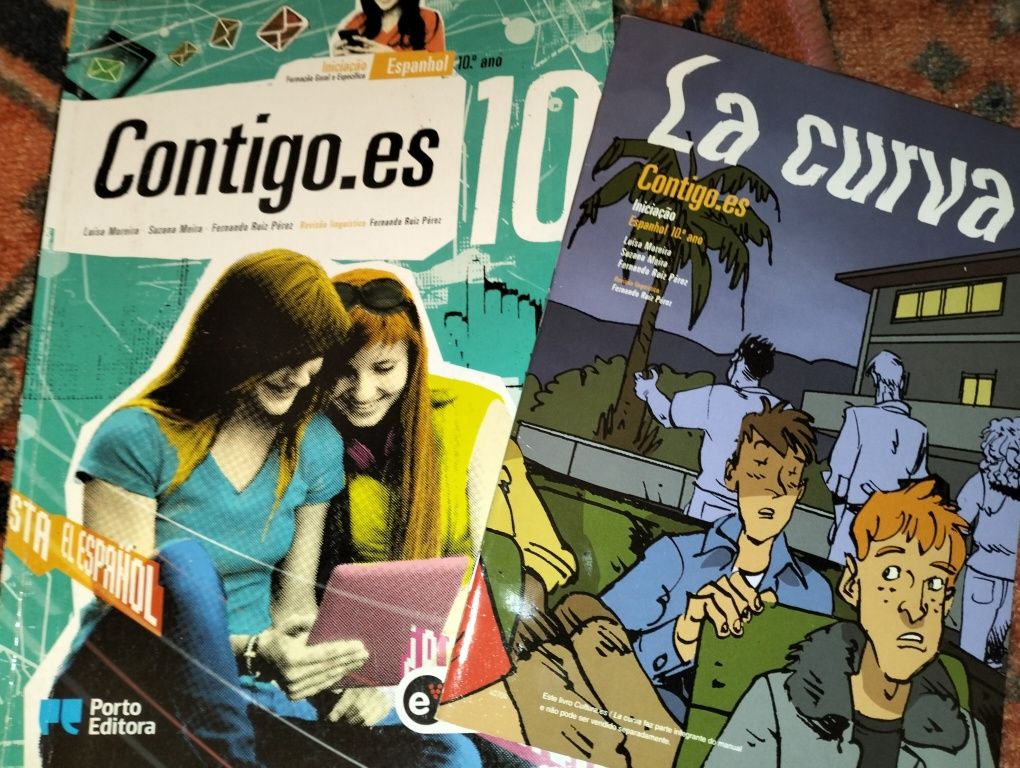 Manual de espanhol + atividades lúdicas+ La curva "Contigo.es"-10 ano