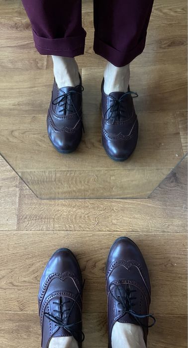 Кожаные туфли оксфорды р.37