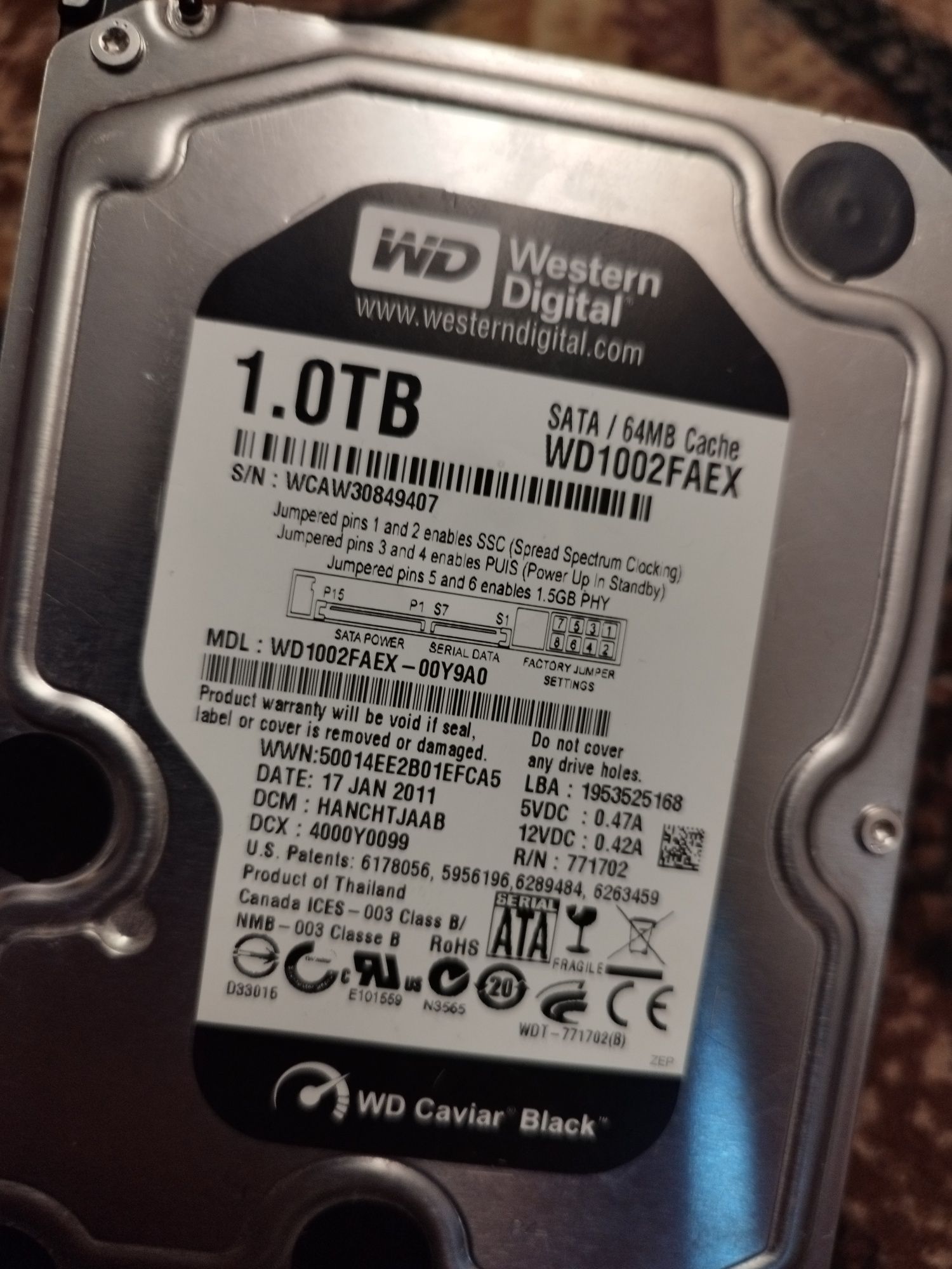 Dysk 1.0 TB nie testowałem