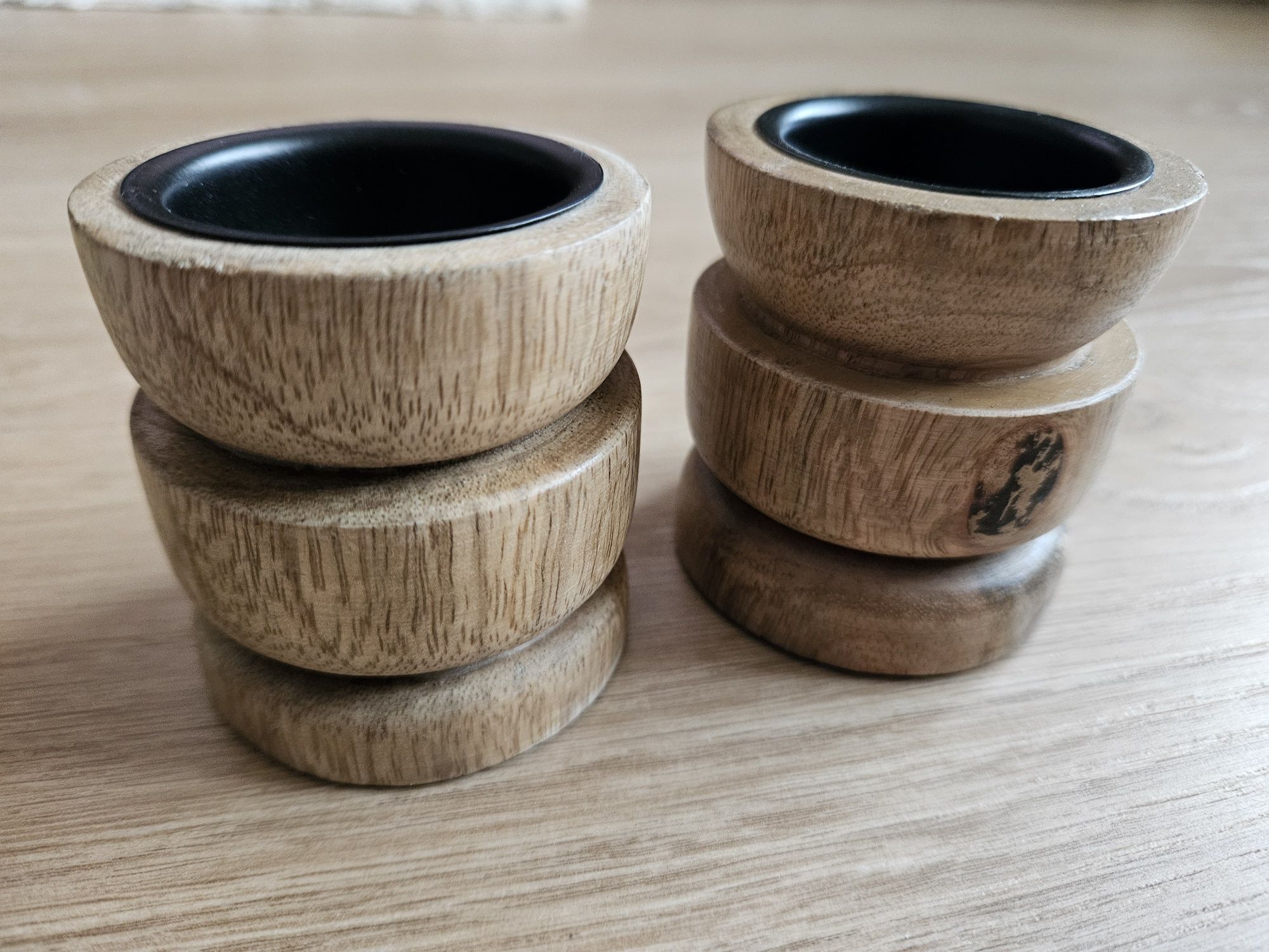 Świecznik świeczniki mango drewniany tealight oryginalny nowe