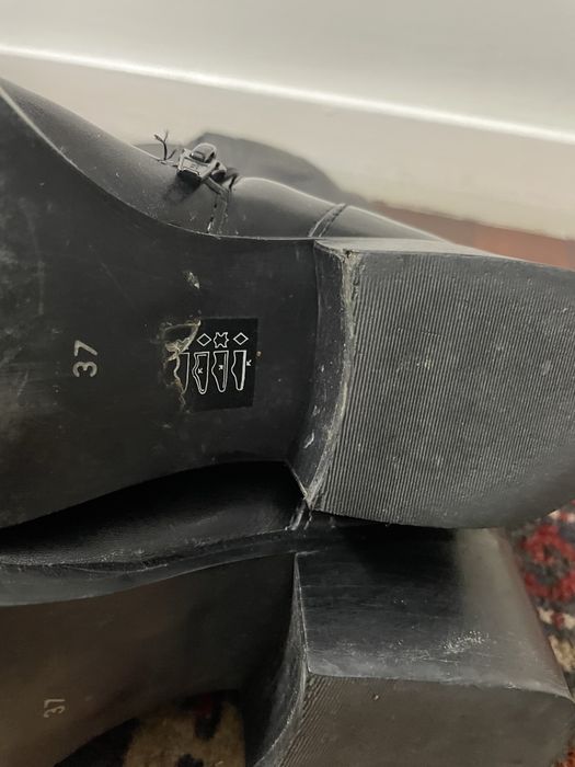 Botas pretas cabedal genuíno estilo cavaleiro