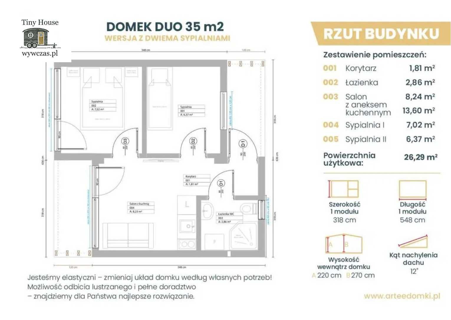 Domek modułowy 35 m² – komfortowy, funkcjonalny i nowoczesny