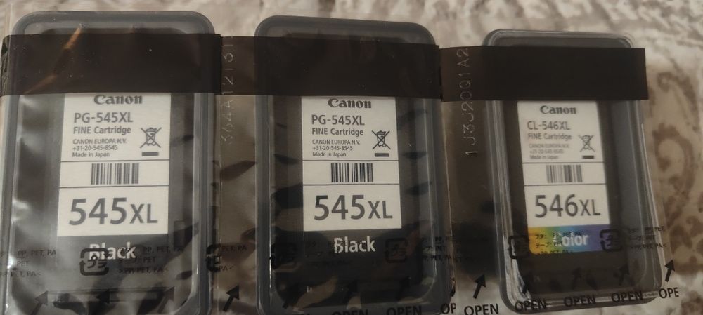 3 Tusze Canon PG-545XL + CL-546XL – nowe, oryginalne!