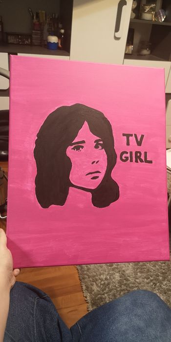 Obraz własnoręcznie malowany TV Girl