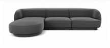 Sofa narożna Miley szara z aksamitu Westwing