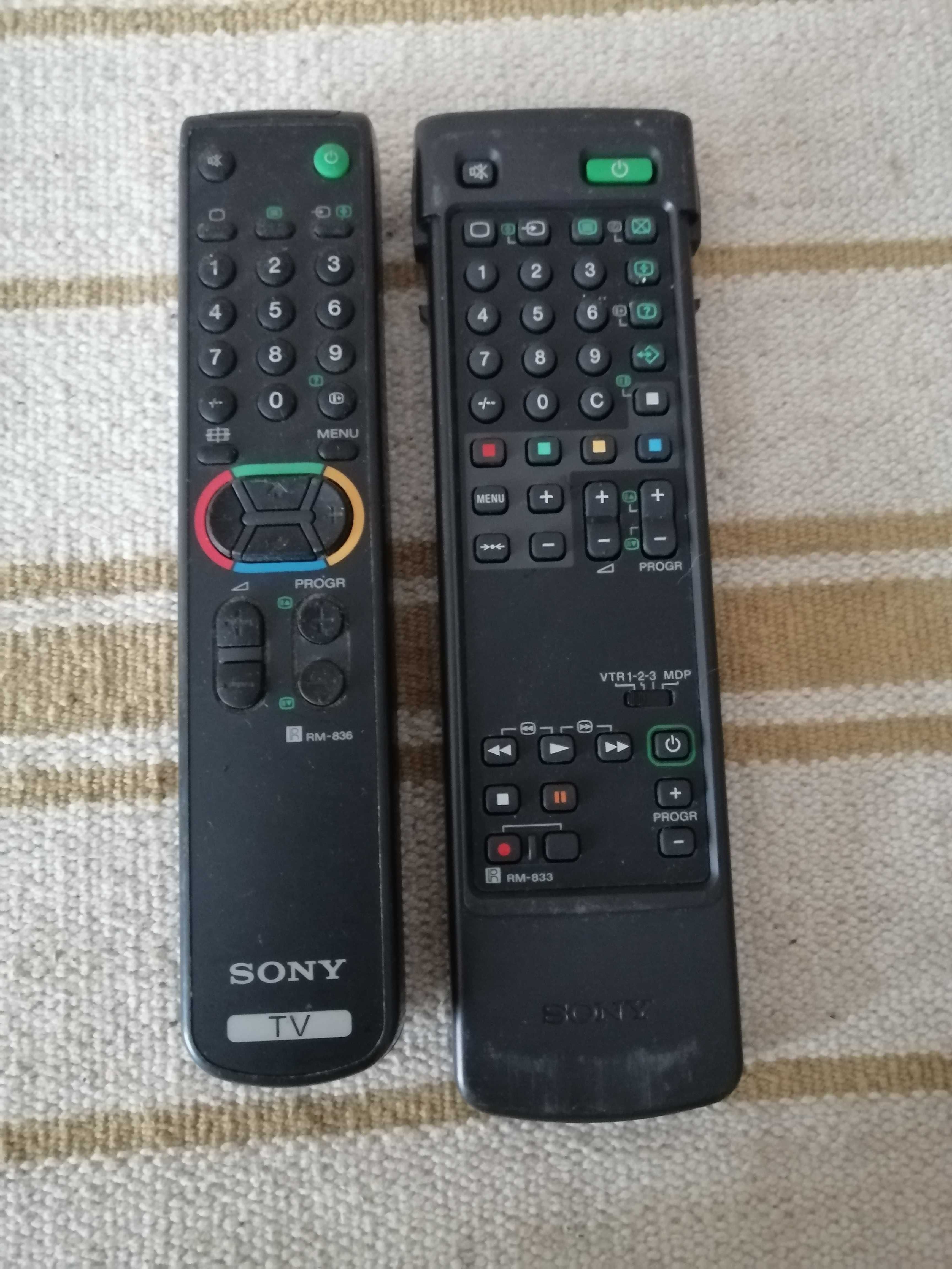 piloty sony tv i wideo rm 836 i rm 833