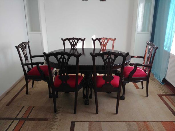 Stół i 6 krzeseł + fotel