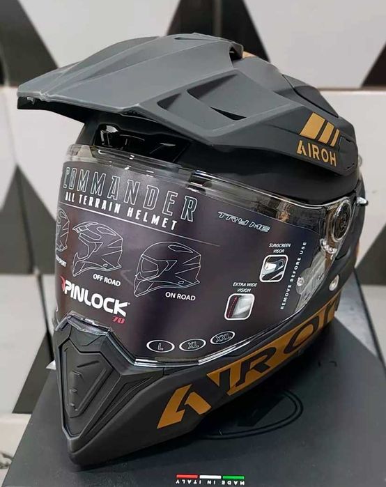 Capacete Airoh Commander Gold Matt NOVO (40% Desconto) Tam XS-S-L-XL