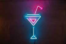Koktajl znak neon, Produkcja neonów, neonowy znak świetlny