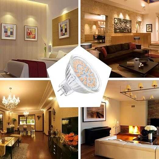 10 żarówek LED MR16 GU5.3 ciepła biel 5W 50 W, 3000 K, 450 lm 458